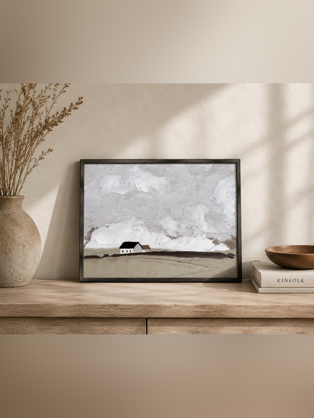 Serene Landscape Canvas Art in Neutral Tones